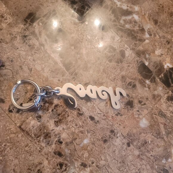 COACH - Blue and Silver Coach Script Keychain (Brand New)(Gift box included) - Picture 11 of 17